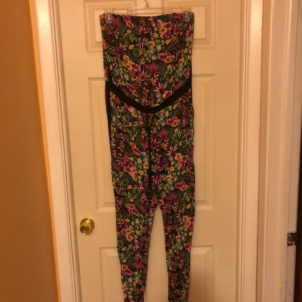Floral Strapless Jumpsuit